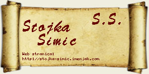 Stojka Simić vizit kartica